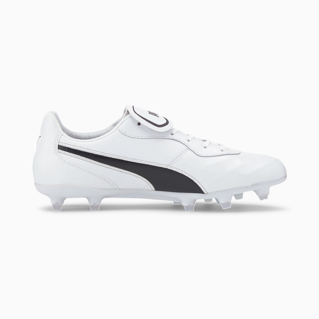 Puma King Top FG Fodboldstøvler Herre Hvide Sort Hvide | RP9034675