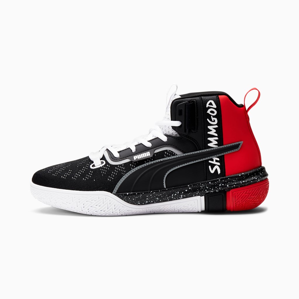 Puma Legacy Shammgod Basketball Sko Dame Sort Rød | 936184HWT