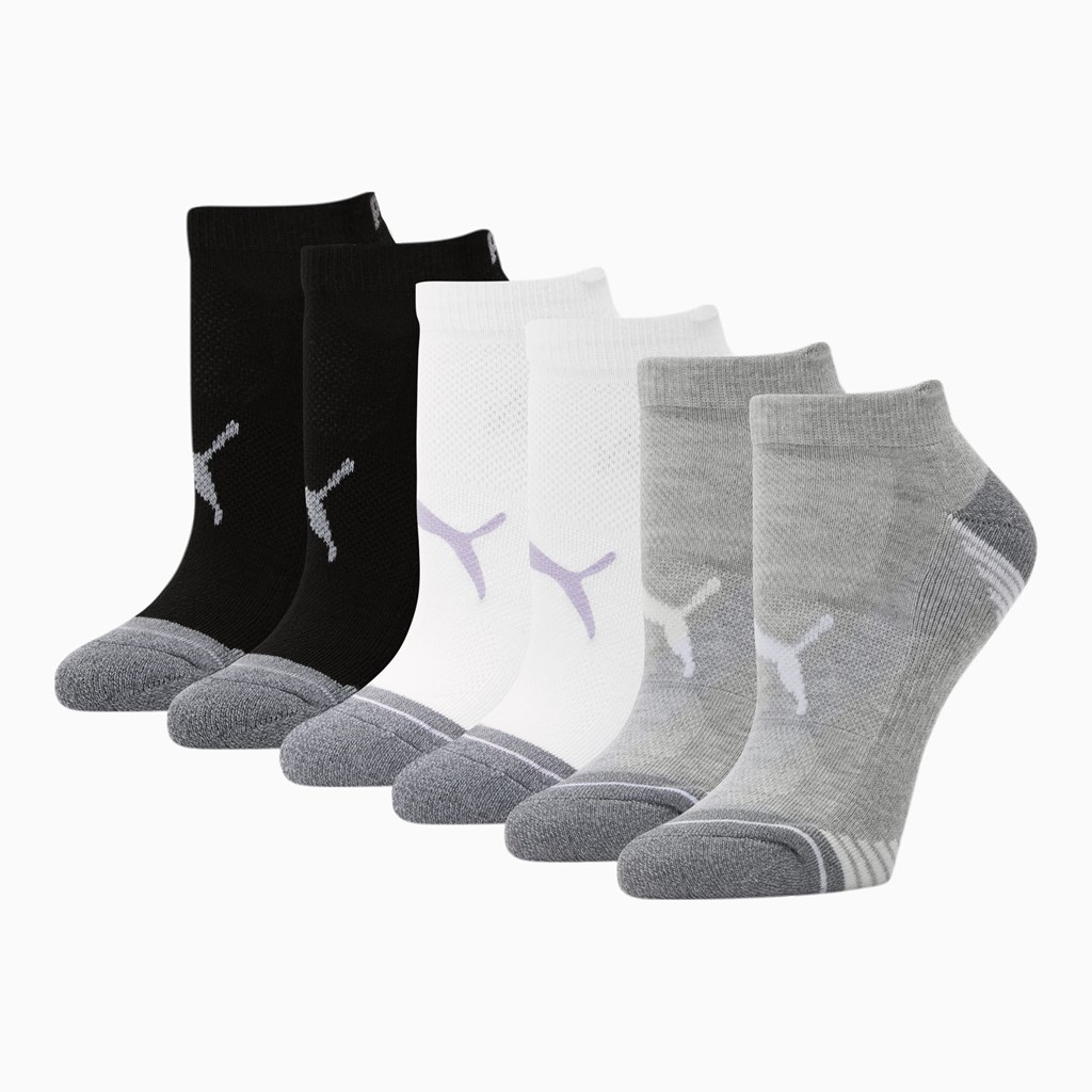 Puma Low Cut Socks [6 Pack] Sokker Dame Hvide Lilla | AF2316785