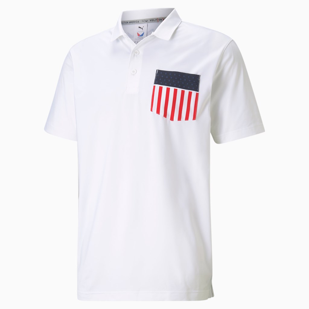 Puma MATTR Betsy Pocket Golf Polo Shirt Herre Hvide | 079128OIZ