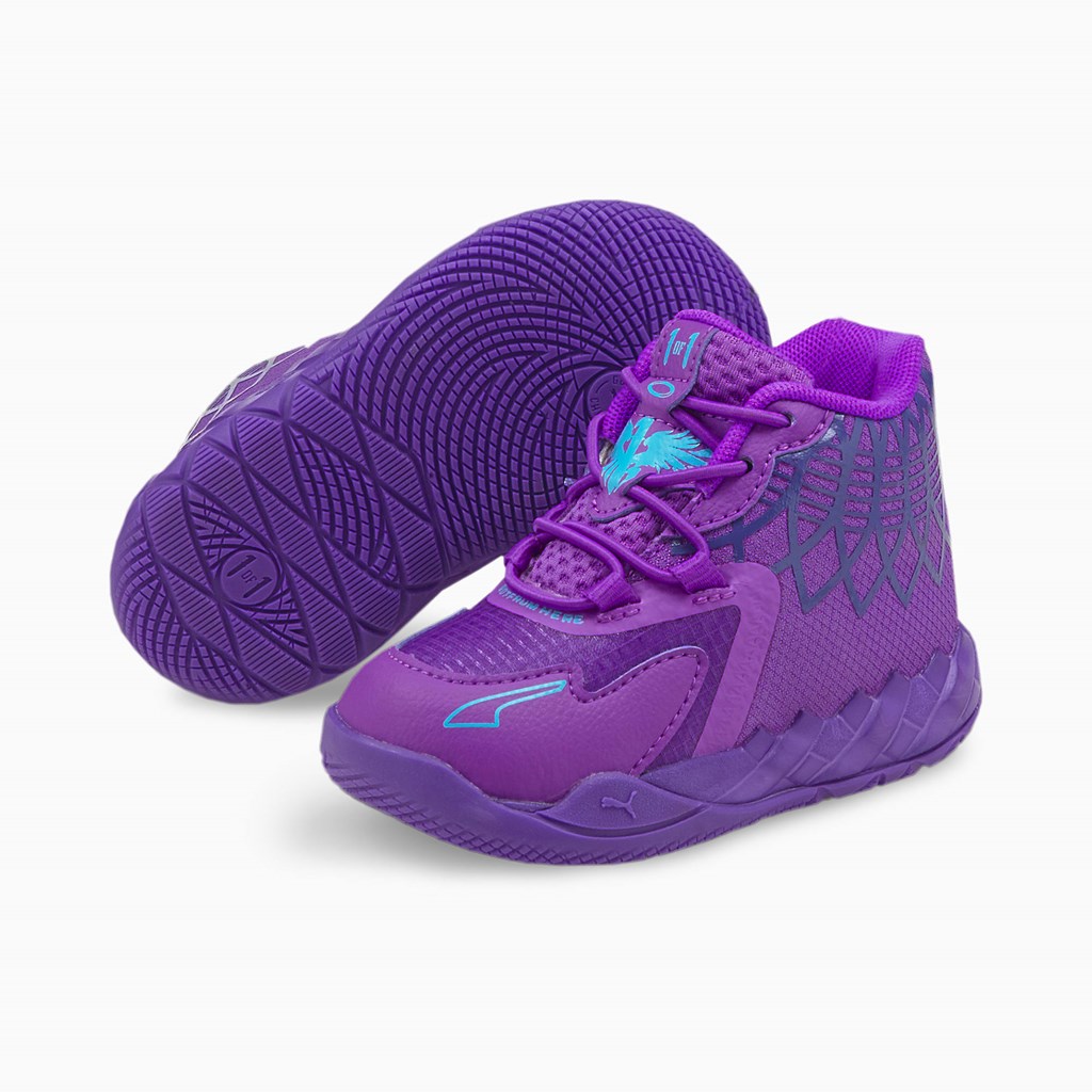 Puma MB.01 Toddler Sneakers Drenge Lilla Blå | 597630EUV