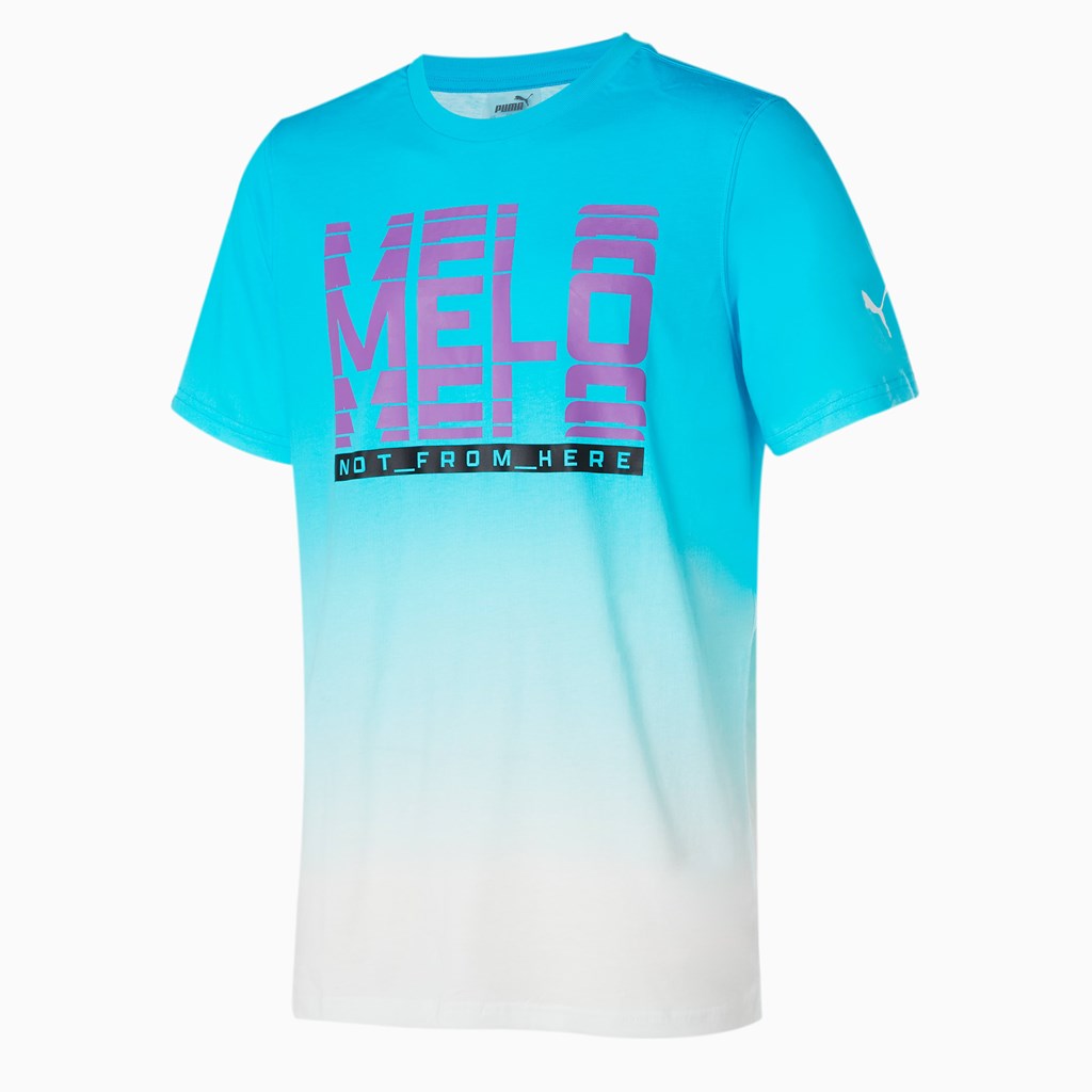 Puma Melo Fade Kort Sleeve Basketball Løbe T-shirt Herre Blå | 529461UTS