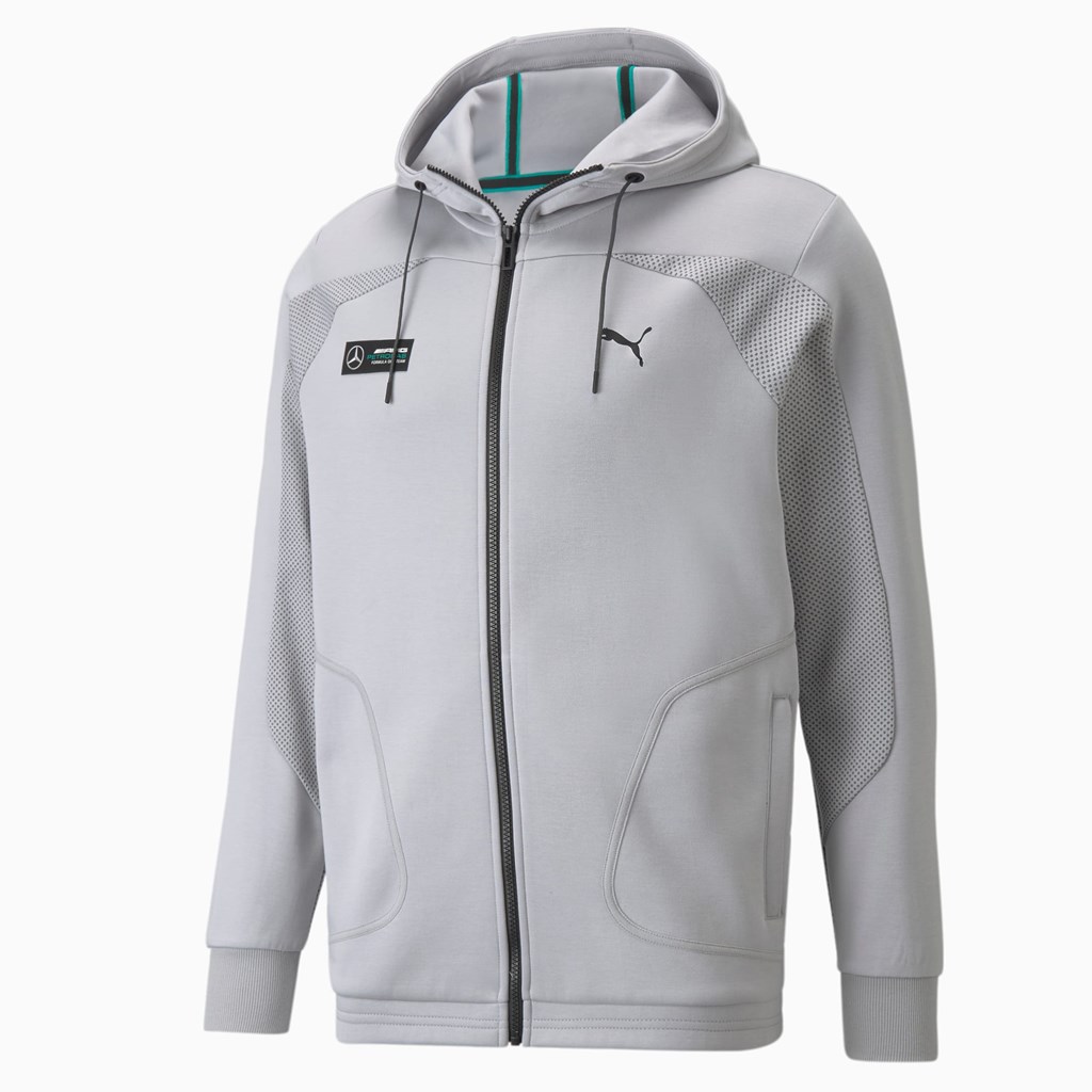 Puma Mercedes F1 Hætte Sweat Jakke Herre Sølv | 607354SZX