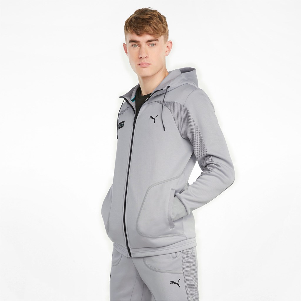 Puma Mercedes F1 Hætte Sweat Jakke Herre Sølv | 607354SZX