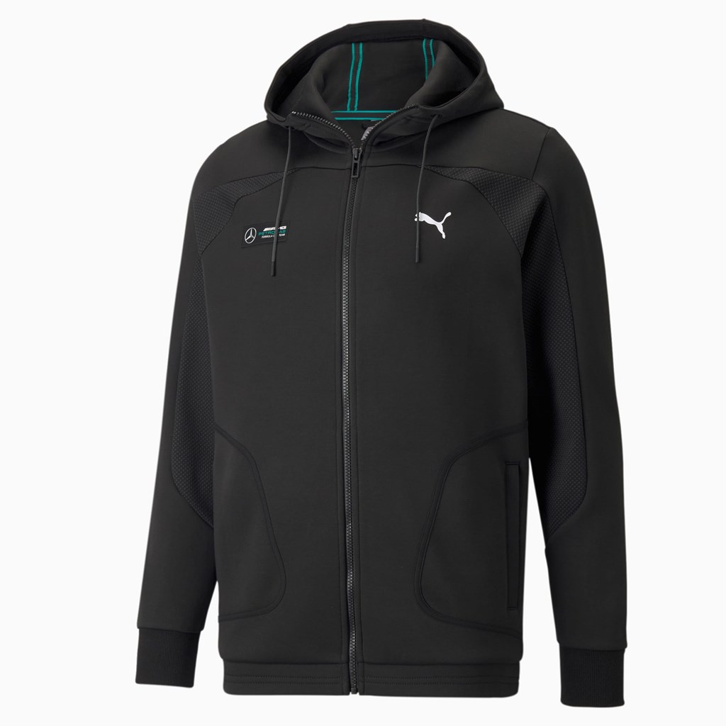 Puma Mercedes F1 Hætte Sweat Jakke Herre Sort | 863197GDV