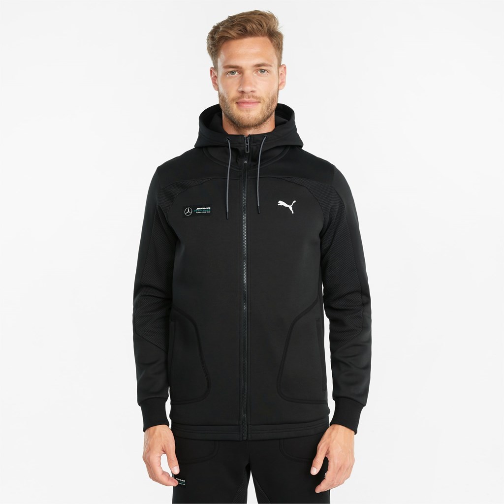 Puma Mercedes F1 Hætte Sweat Jakke Herre Sort | 863197GDV