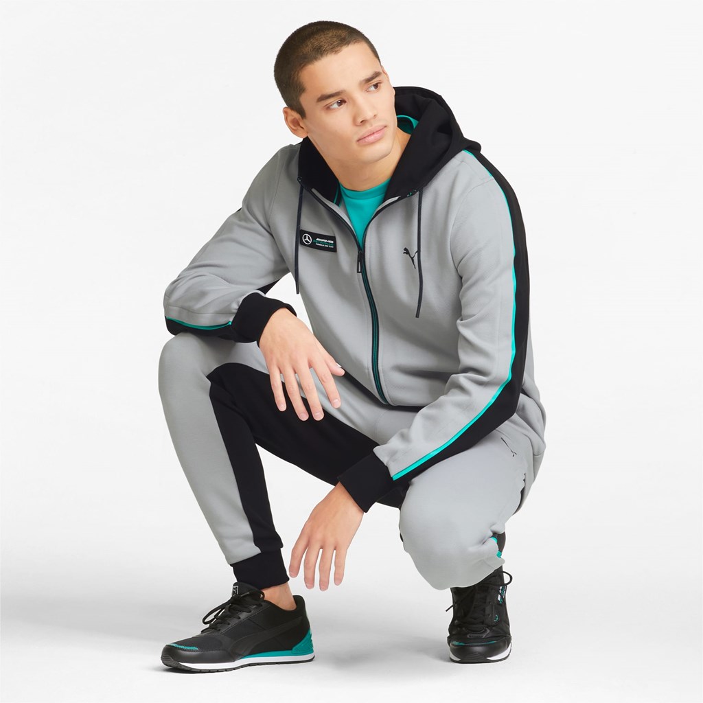 Puma Mercedes F1 Hætte Sweat Jakke Herre Sølv | 981752OPS