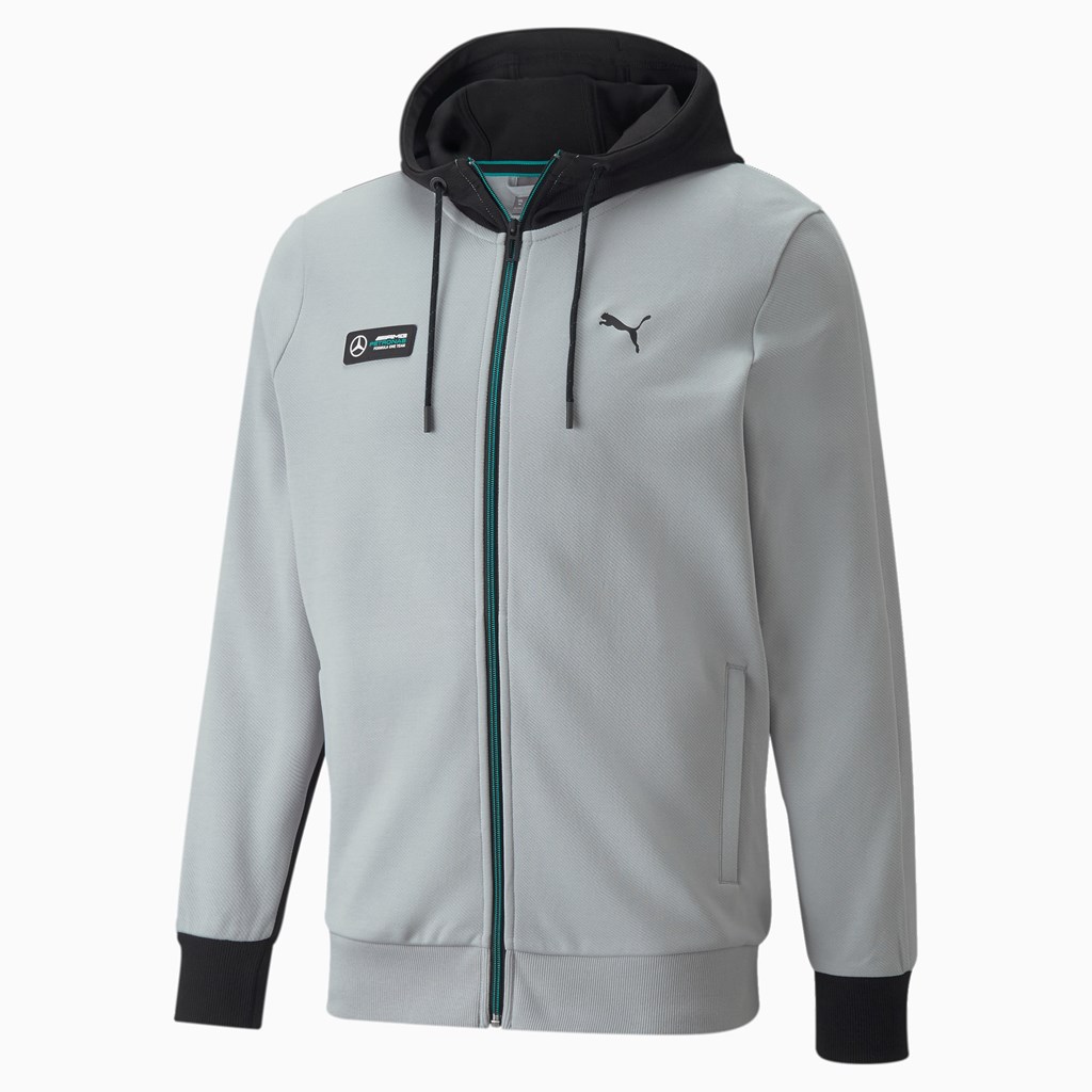 Puma Mercedes F1 Hætte Sweat Jakke Herre Sølv | 981752OPS