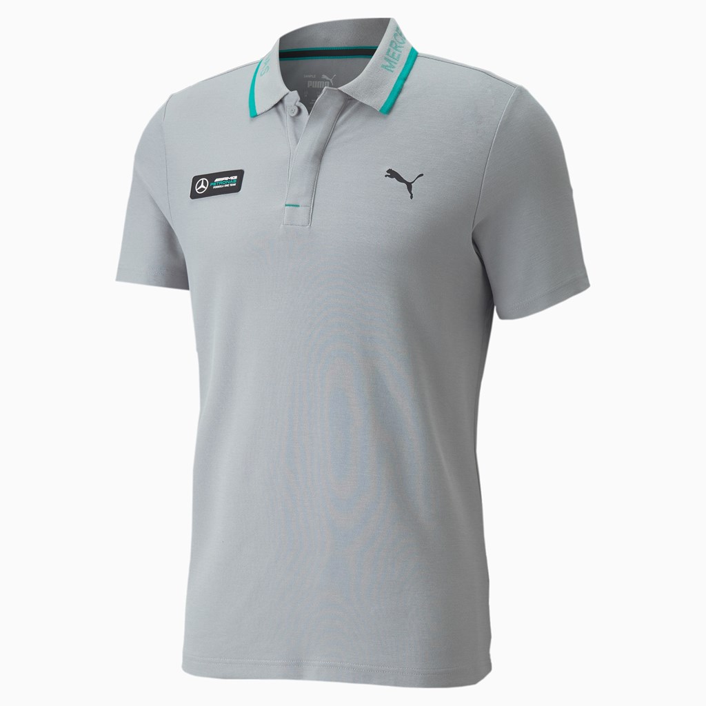 Puma Mercedes F1 Piqué Polo Shirt Herre Sølv | 879154ZHB