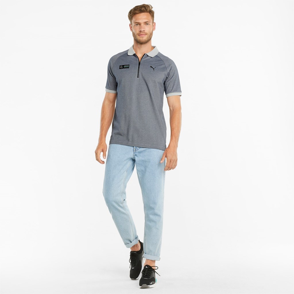 Puma Mercedes F1 Two-Tone Polo Shirt Herre Sølv | 497058KGL