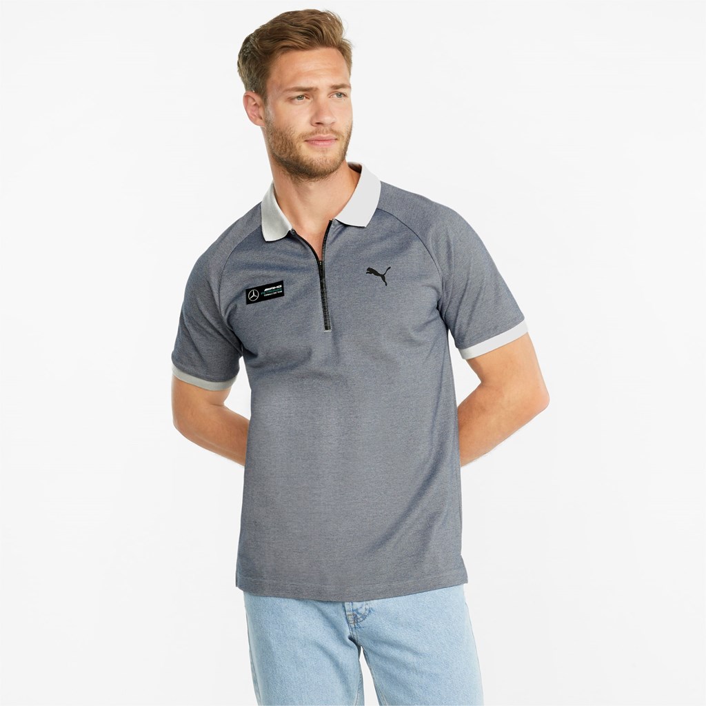 Puma Mercedes F1 Two-Tone Polo Shirt Herre Sølv | 497058KGL