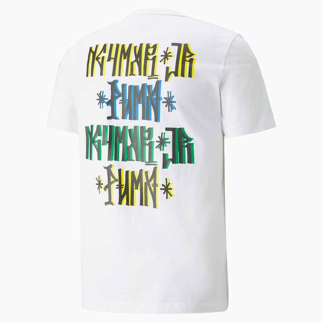 Puma Neymar Jr Soccer Løbe T-shirt Herre Hvide | 760581MIZ