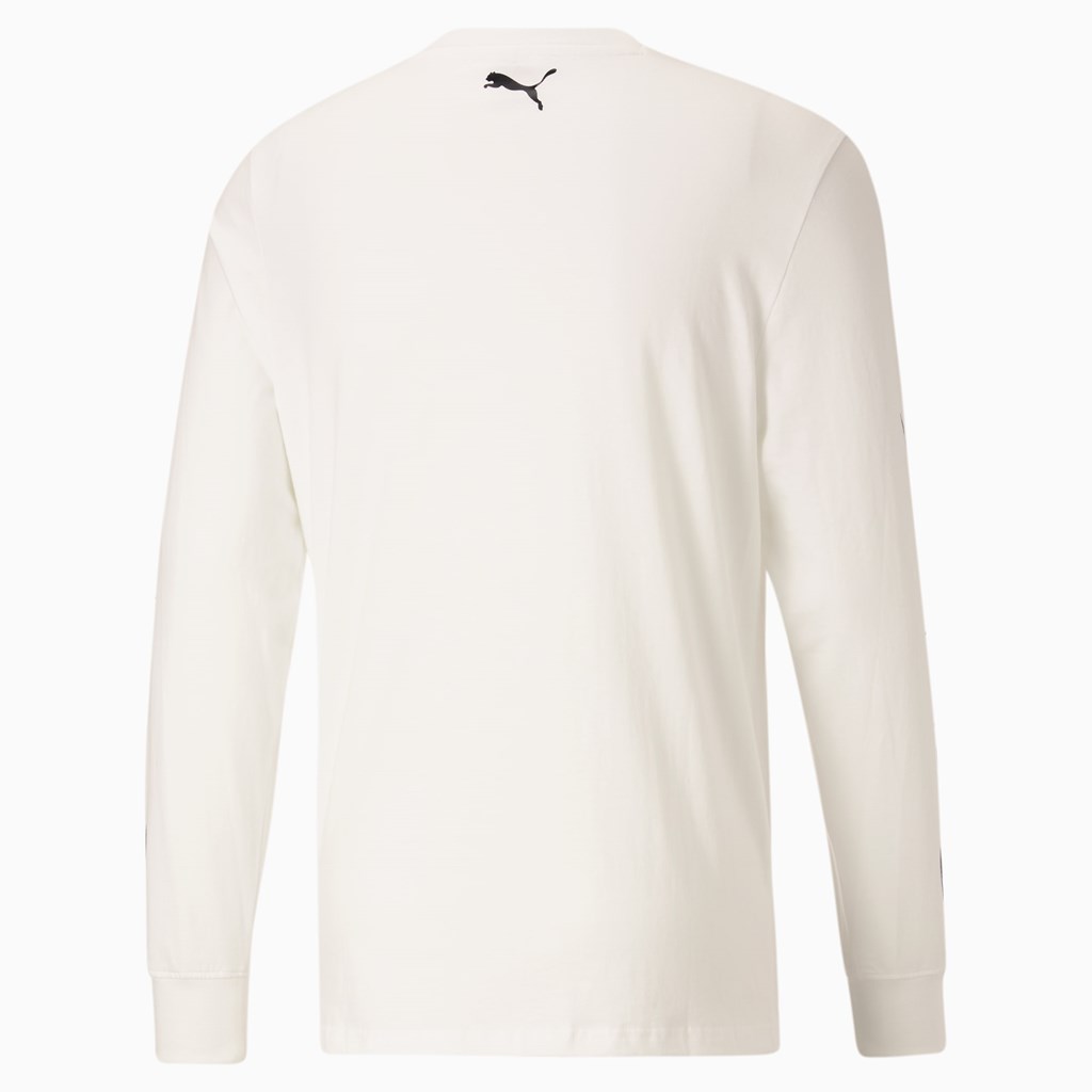 Puma One of One Long Sleeve Basketball Løbe T-shirt Herre Hvide | 801679ZHD