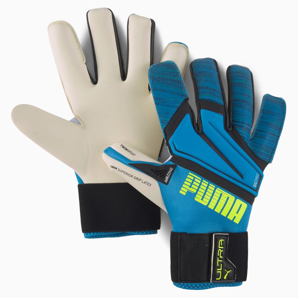 Puma PUMA ULTRA Grip 1 Hybrid Pro Goalkeeper Handsker Dame Blå Gul | 025783BUF