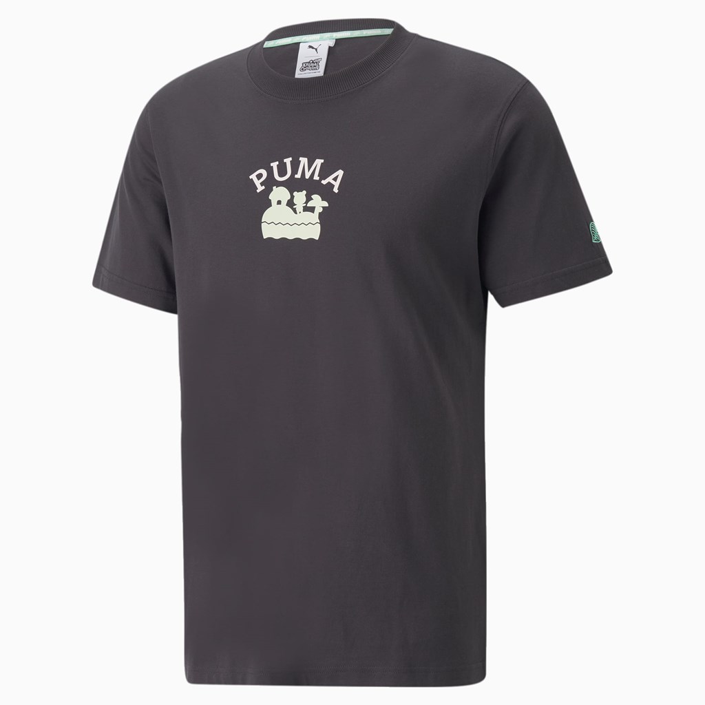 Puma PUMA x Animal Crossing™: New Horizons Løbe T-shirt Herre Sort | 729053ROD