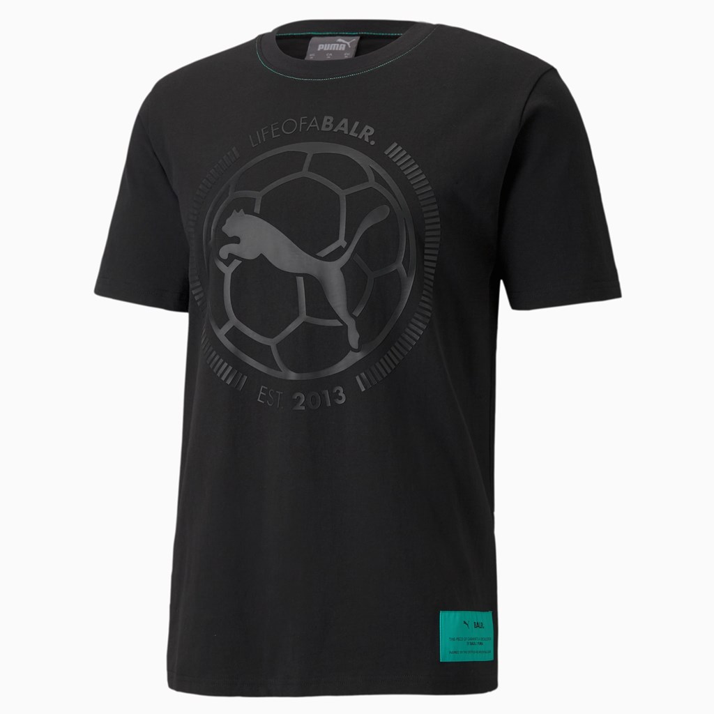 Puma PUMA x BALR. Soccer Løbe T-shirt Herre Sort | 713860TFG