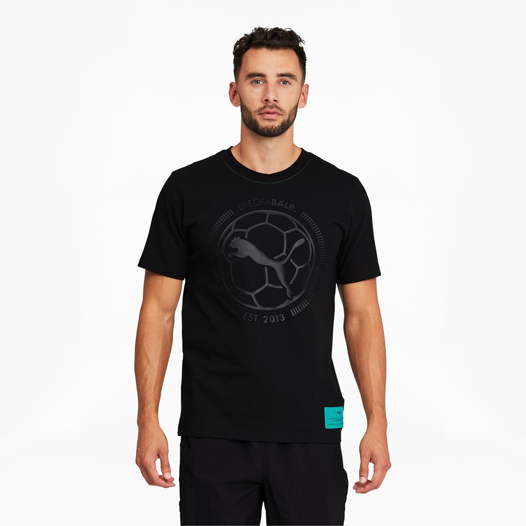 Puma PUMA x BALR. Soccer Løbe T-shirt Herre Sort | 713860TFG