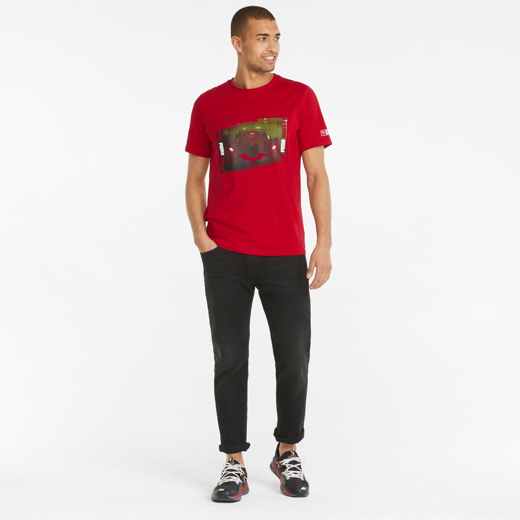 Puma PUMA x BATMAN Graphic Løbe T-shirt Herre Barbados Cherry | 840916LWZ