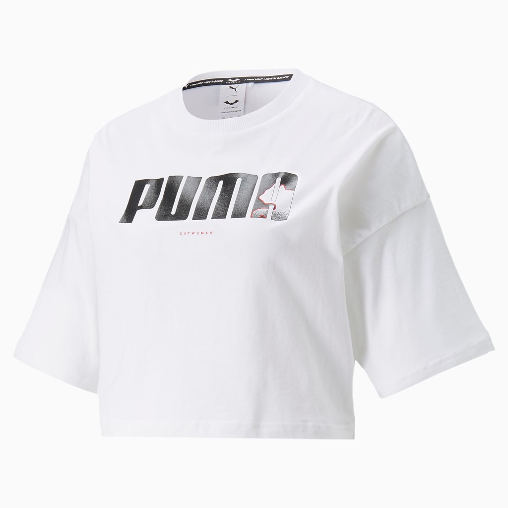 Puma PUMA x BATMAN Graphic Løbe T-shirt Dame Hvide | 924317EKP