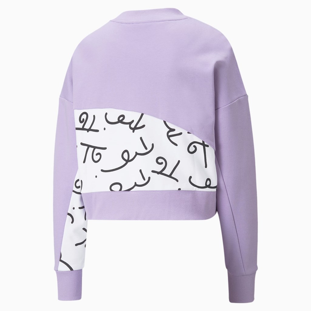 Puma PUMA x BRITTO Printed Crew Neck Sweatshirt Dame Viola | GX3507691