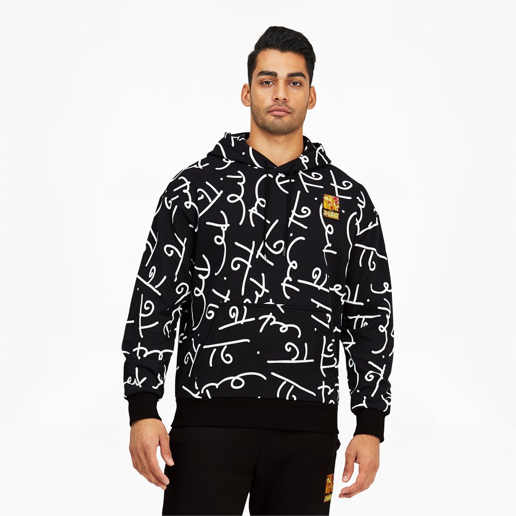 Puma PUMA x BRITTO Printed Hættetrøje Herre Sort Hvide | 417260FAV