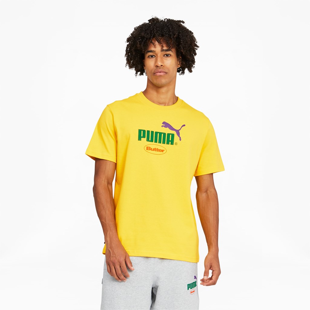 Puma PUMA x BUTTER GOODS Graphic Løbe T-shirt Herre Maize | 635028IXA