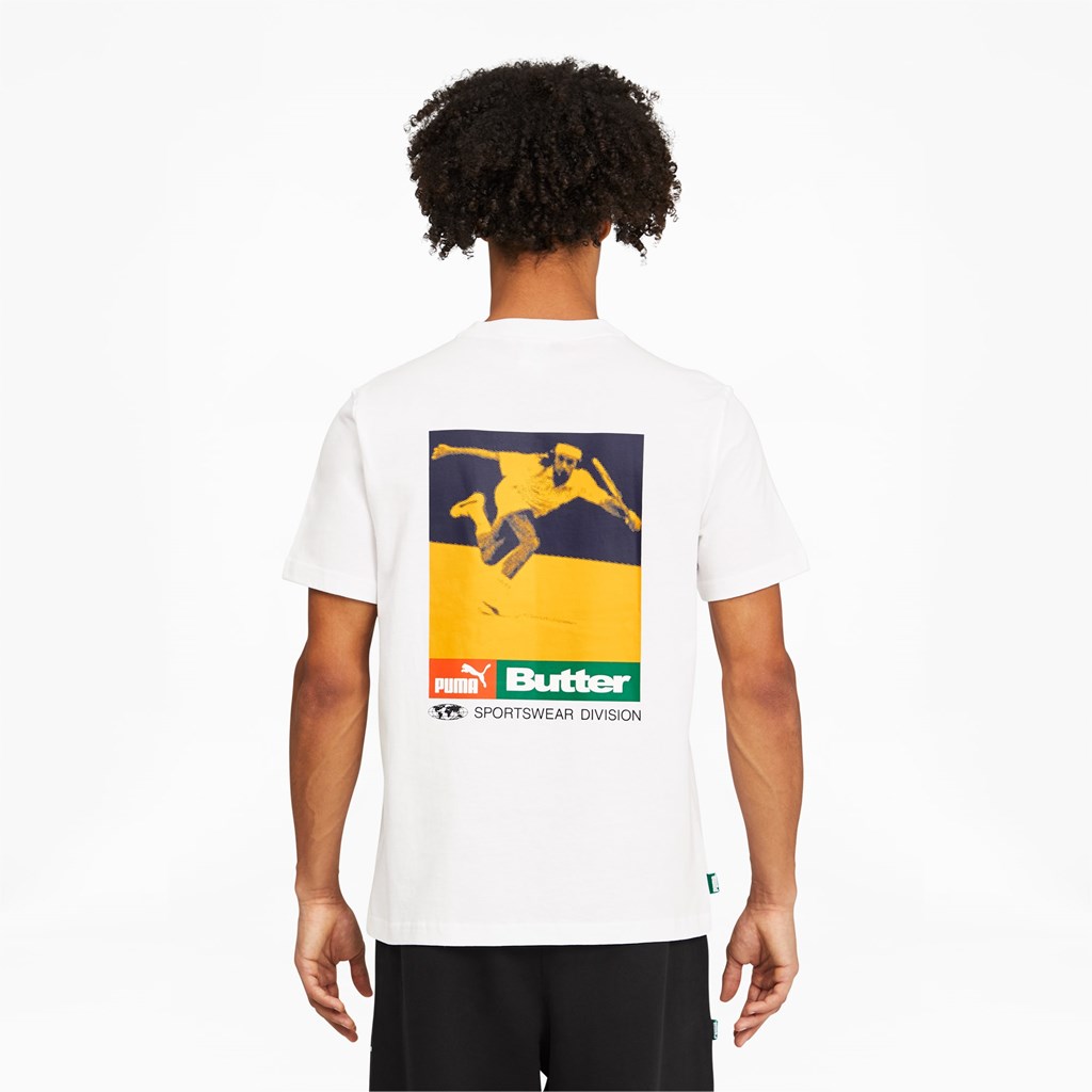 Puma PUMA x BUTTER GOODS Graphic Tee Løbe T-shirt Herre Hvide | 893176PKS