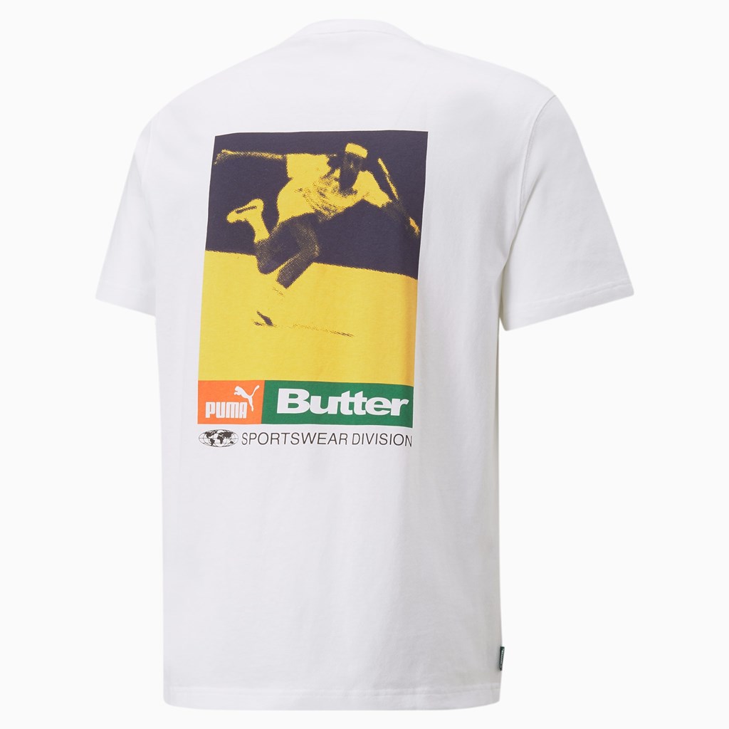 Puma PUMA x BUTTER GOODS Graphic Tee Løbe T-shirt Herre Hvide | 893176PKS