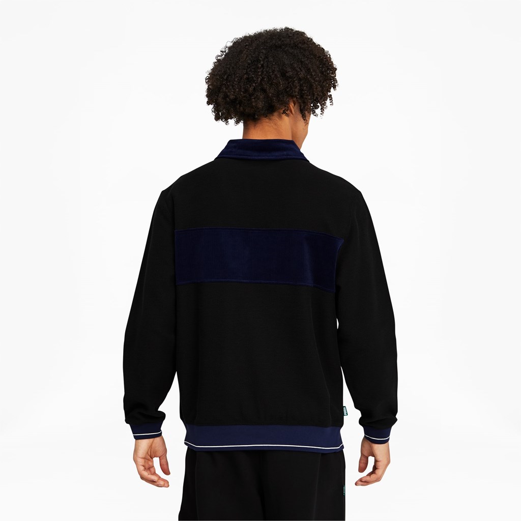 Puma PUMA x BUTTER GOODS Quarter-Zip Trøjer Herre Sort | ND5763408