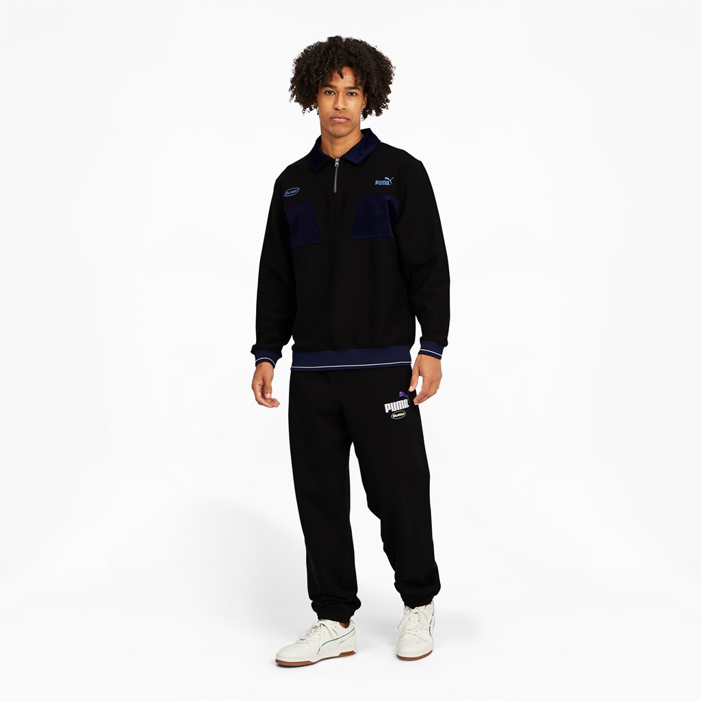 Puma PUMA x BUTTER GOODS Quarter-Zip Trøjer Herre Sort | ND5763408