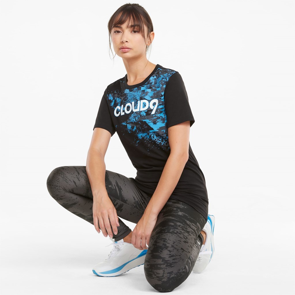 Puma PUMA x CLOUD9 Graphic Esports Løbe T-shirt Dame Sort | 519803OTB