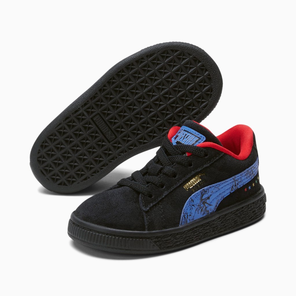 Puma PUMA x DC Justice League Suede Toddler Sneakers Drenge Sort | 371896JBS