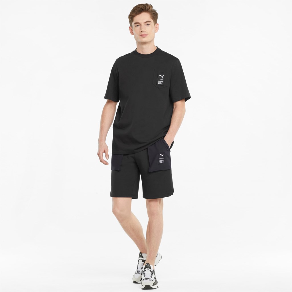 Puma PUMA x FIRST MILE Double Knit Cargo Shorts Herre Sort | 803697TQR