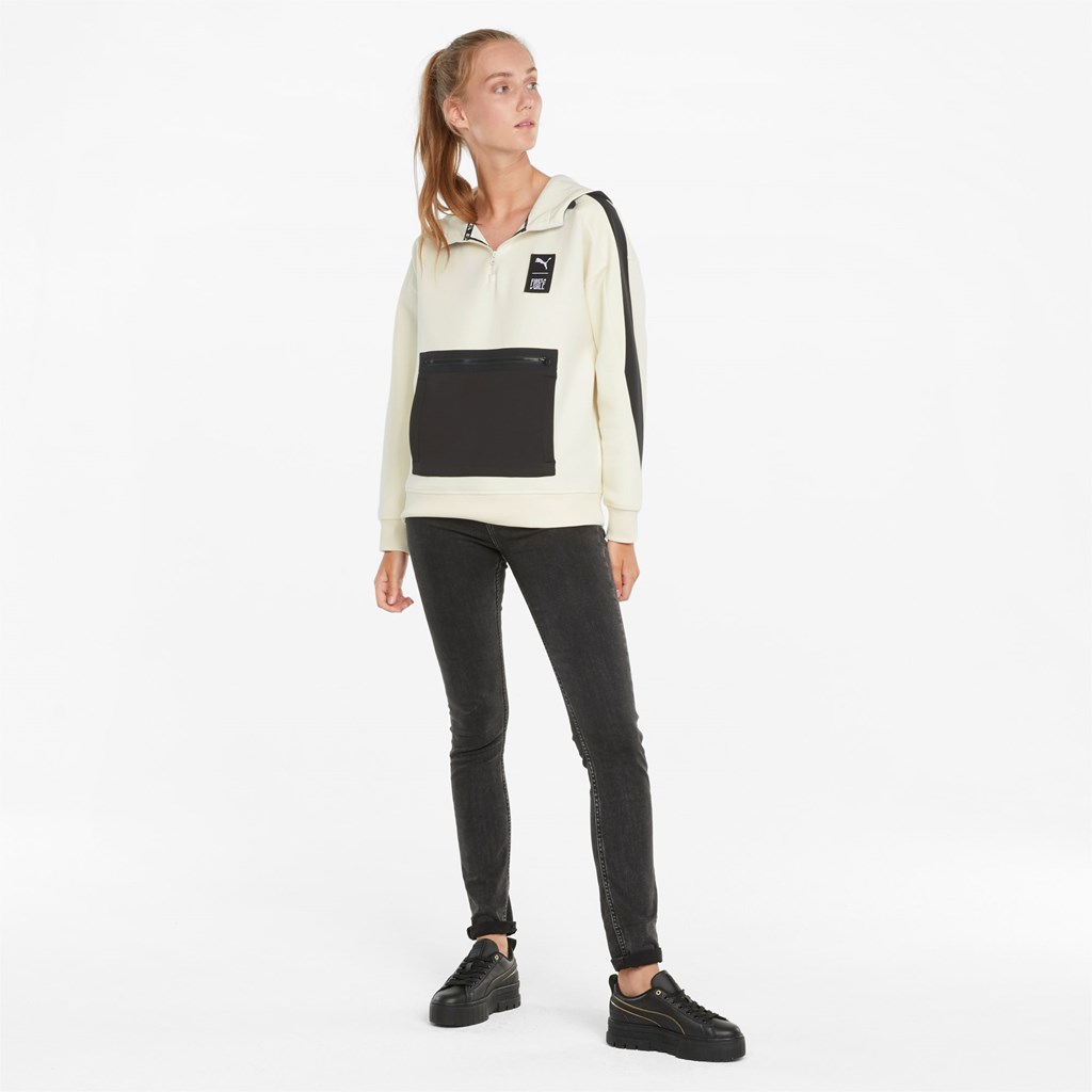 Puma PUMA x FIRST MILE Double Knit Hættetrøje Dame Ivory Glow | 672089NMW