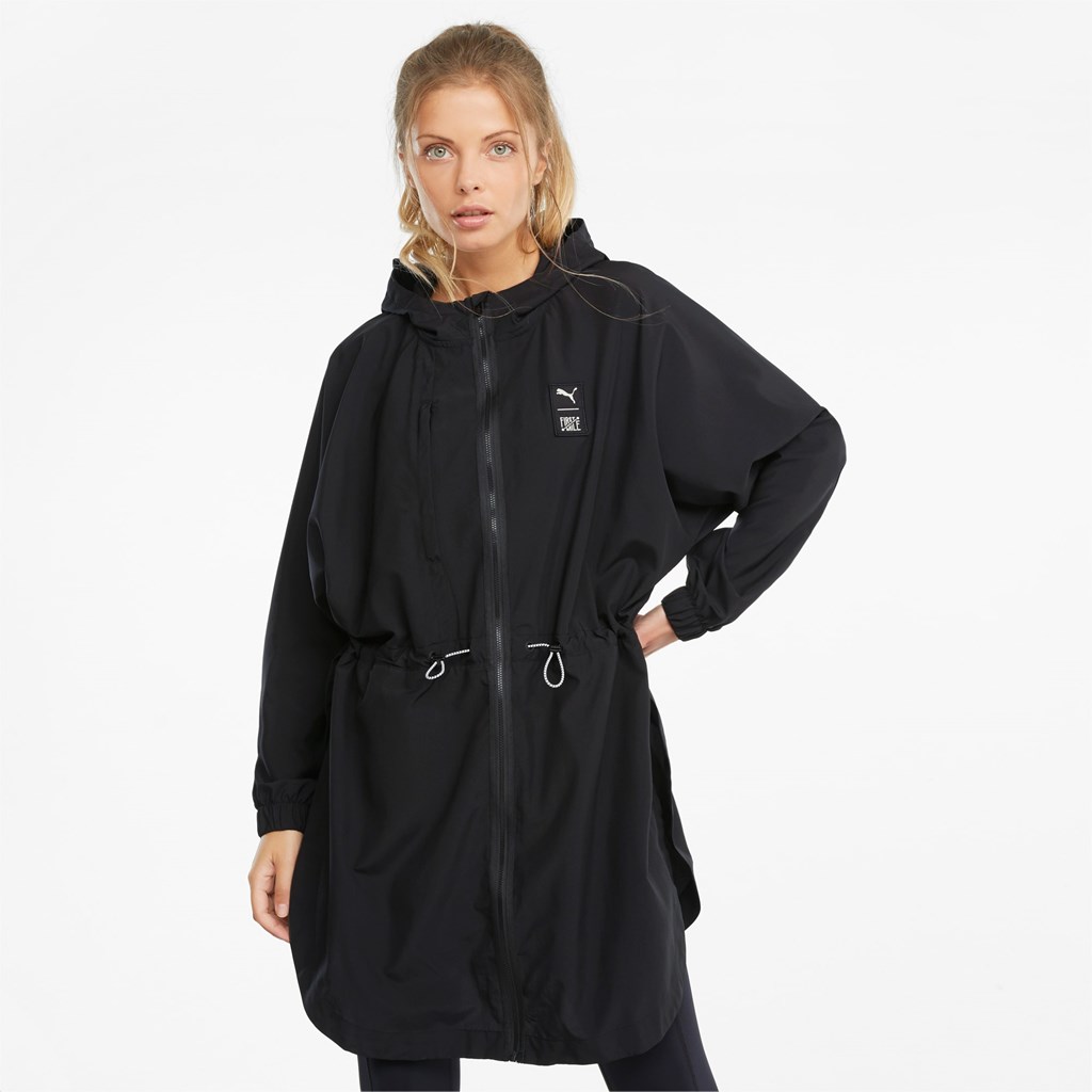 Puma PUMA x FIRST MILE Full-Zip Trænings Poncho Dame Sort | 670829GHX