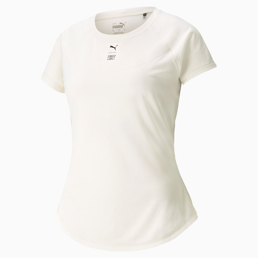 Puma PUMA x FIRST MILE High Neck Trænings Løbe T-shirt Dame Ivory Glow | 702649XAB