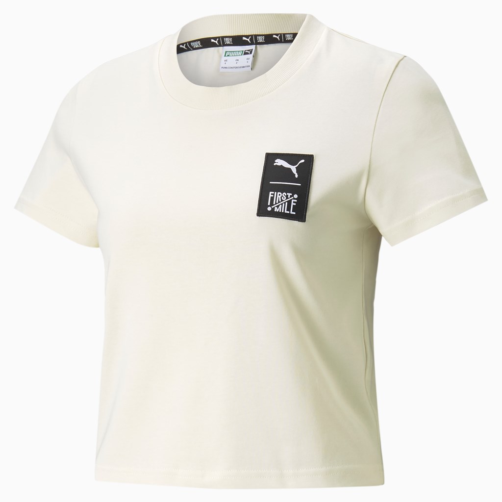 Puma PUMA x FIRST MILE Løbe T-shirt Dame Ivory Glow | 416503ZXT