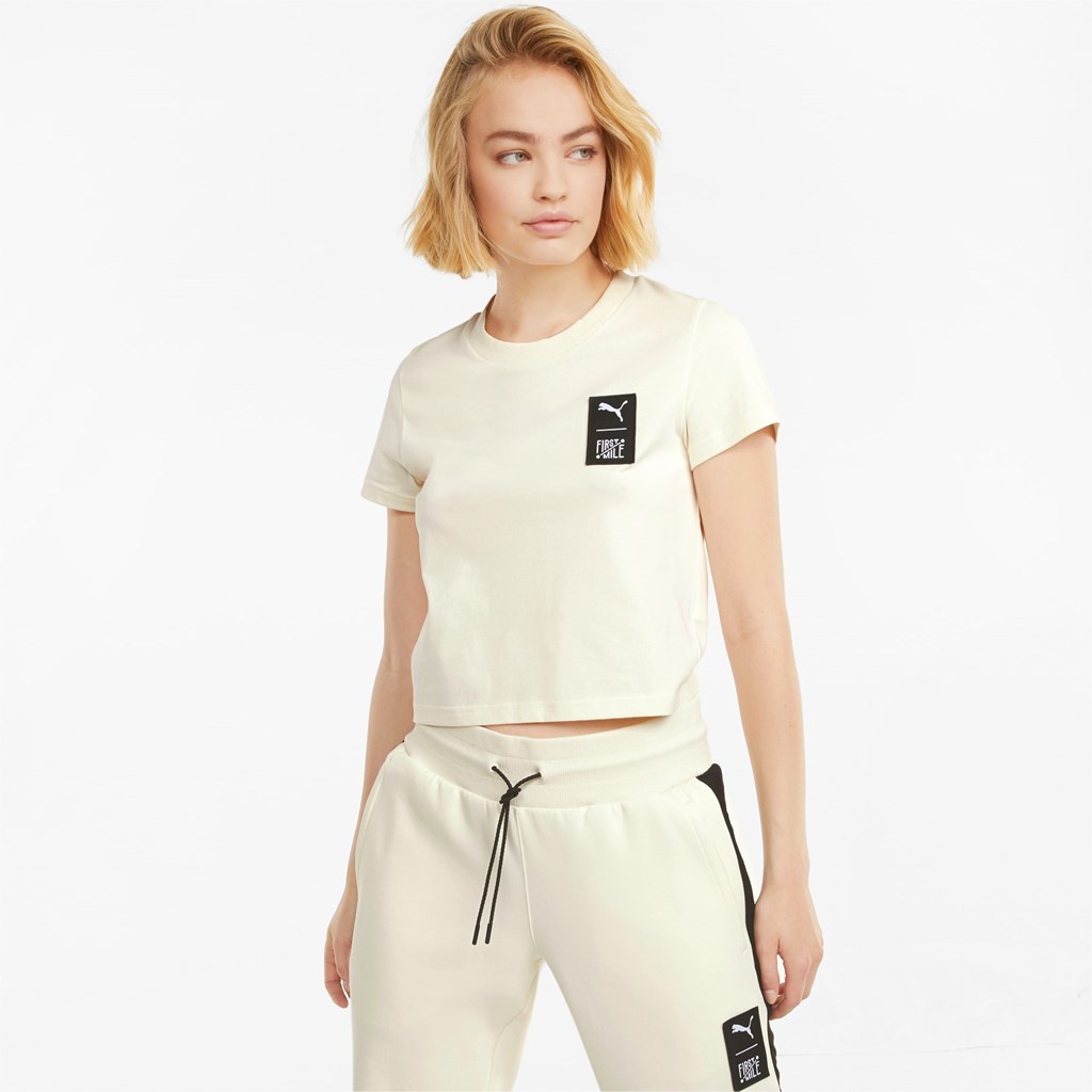 Puma PUMA x FIRST MILE Løbe T-shirt Dame Ivory Glow | 416503ZXT