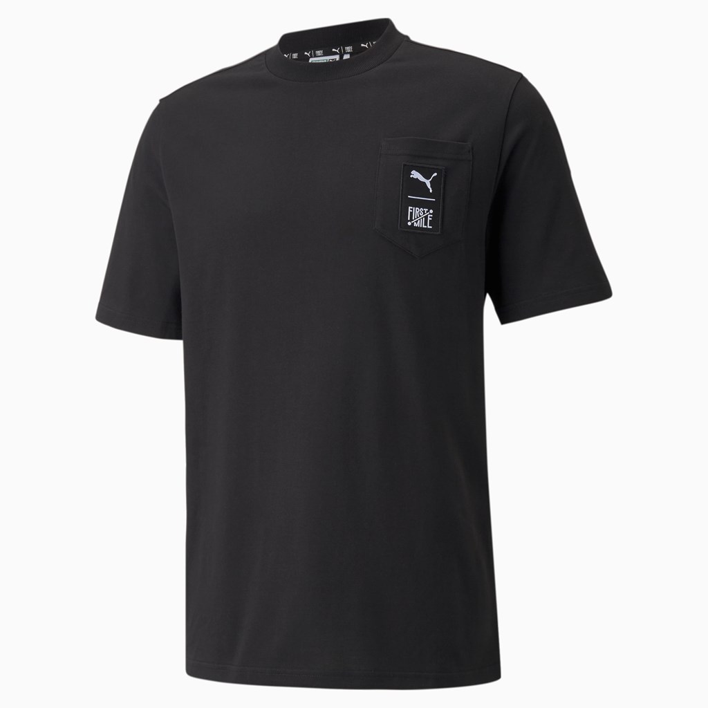 Puma PUMA x FIRST MILE Løbe T-shirt Herre Sort | 254681QUA