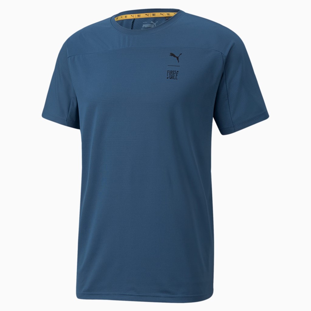 Puma PUMA x FIRST MILE Trænings Løbe T-shirt Herre Blå | 157280SPJ