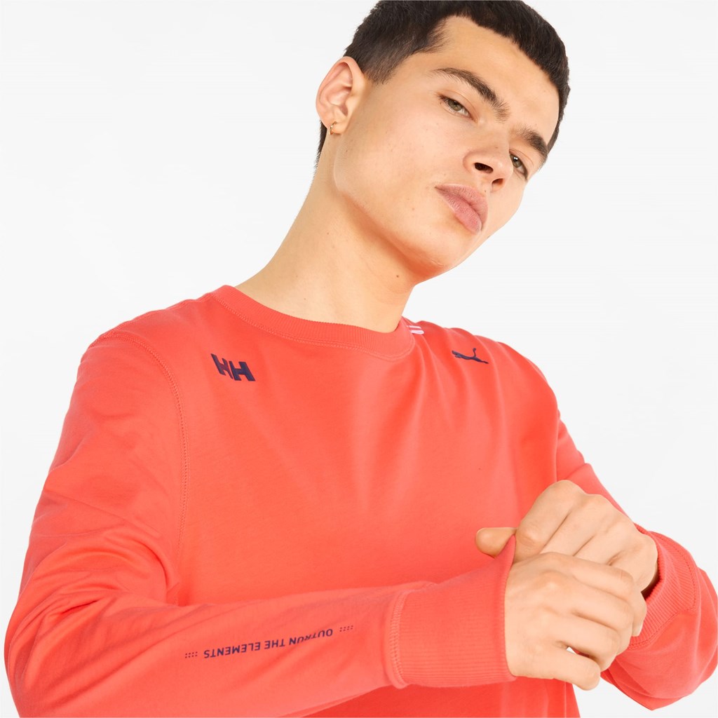 Puma PUMA x HELLY HANSEN Long Sleeve Løbe T-shirt Herre Koral | 457812VCE