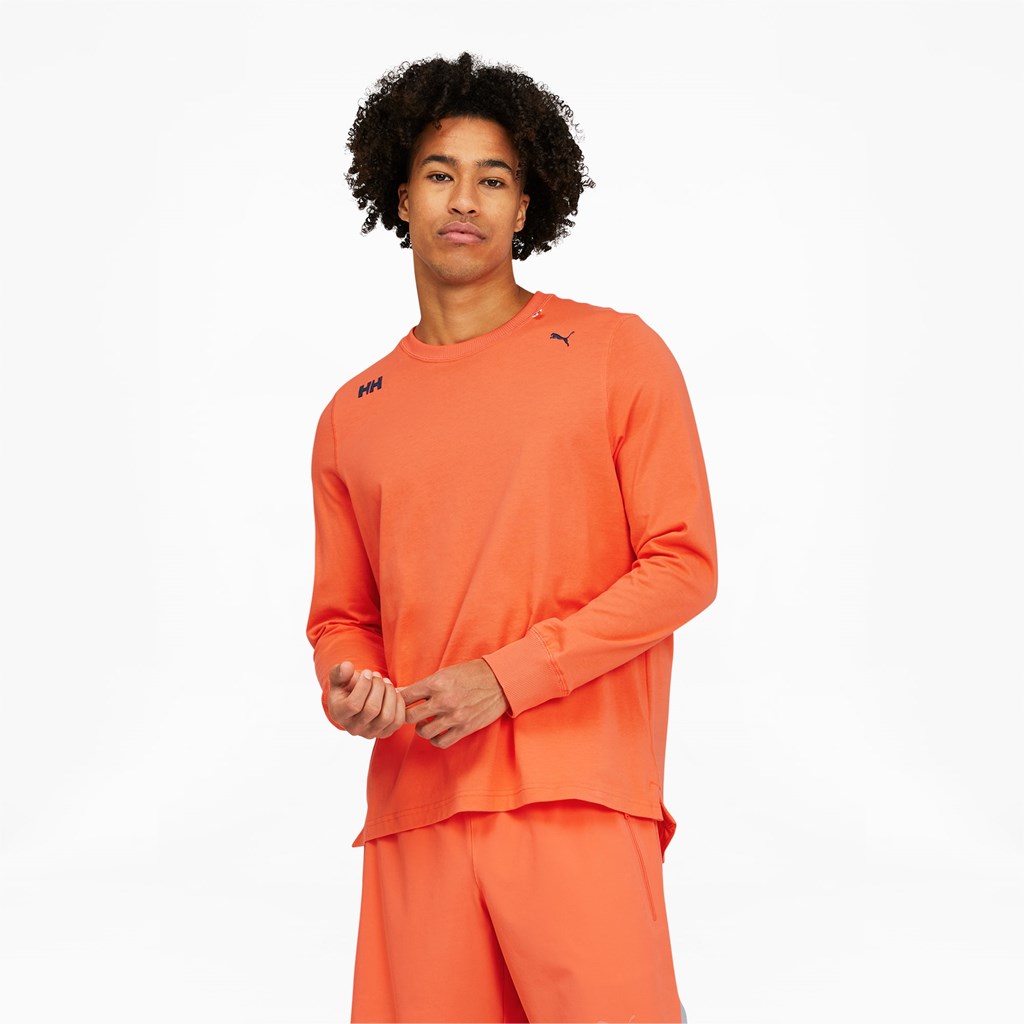 Puma PUMA x HELLY HANSEN Long Sleeve Løbe T-shirt Herre Koral | 457812VCE