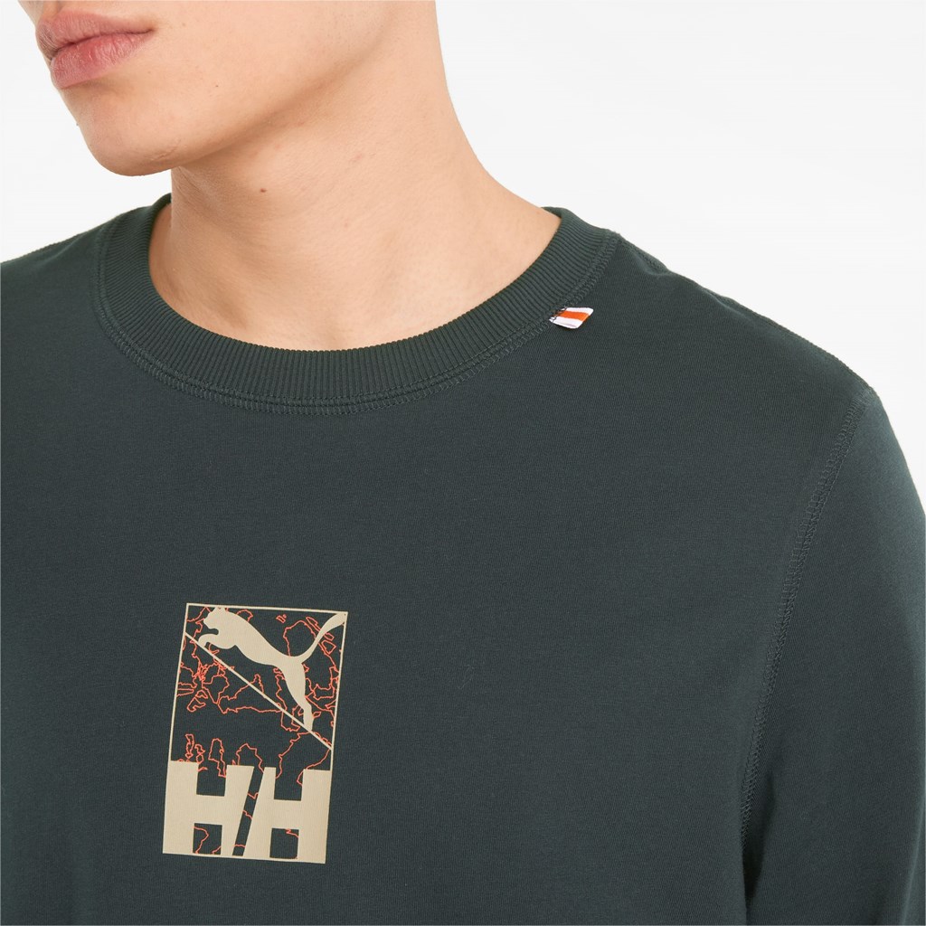 Puma PUMA x HELLY HANSEN Long Sleeve Løbe T-shirt Herre Scarab | 530872ZSP