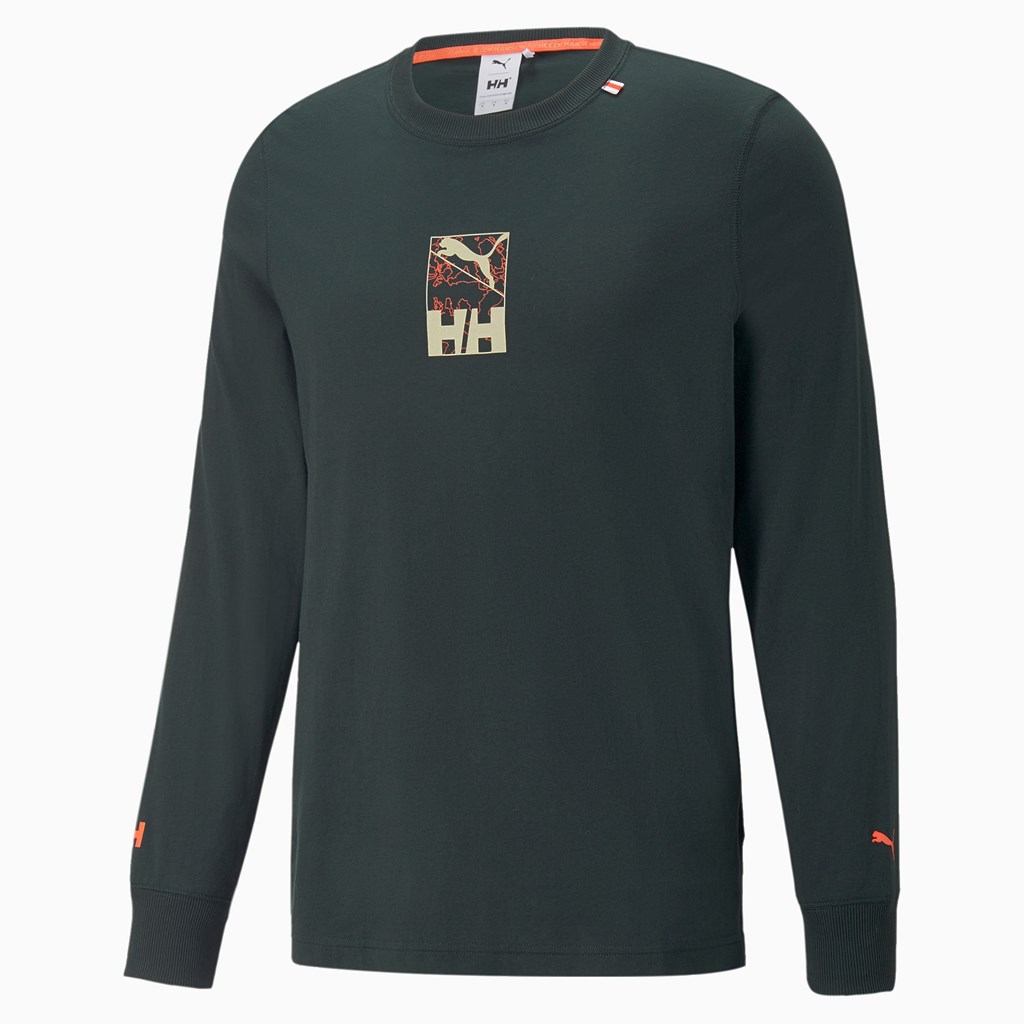 Puma PUMA x HELLY HANSEN Long Sleeve Løbe T-shirt Herre Scarab | 530872ZSP