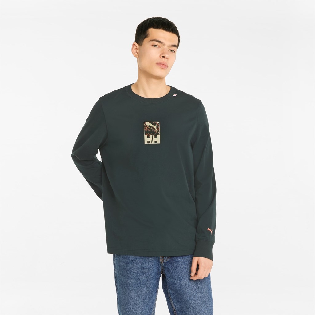 Puma PUMA x HELLY HANSEN Long Sleeve Løbe T-shirt Herre Scarab | 530872ZSP