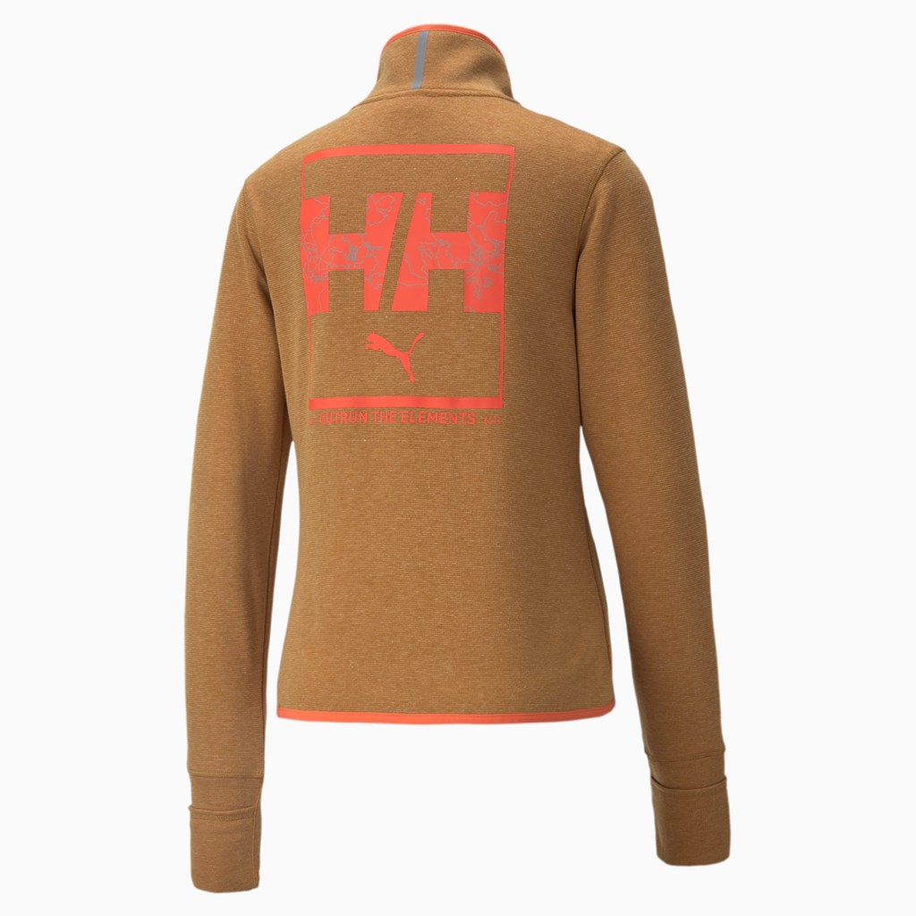 Puma PUMA x HELLY HANSEN Quarter-Zip Løbe Pullover Dame Cathay Spice | 145287JRL