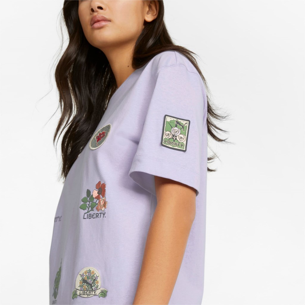 Puma PUMA x LIBERTY Badge Løbe T-shirt Dame Pastel Lilac | 152394XZS