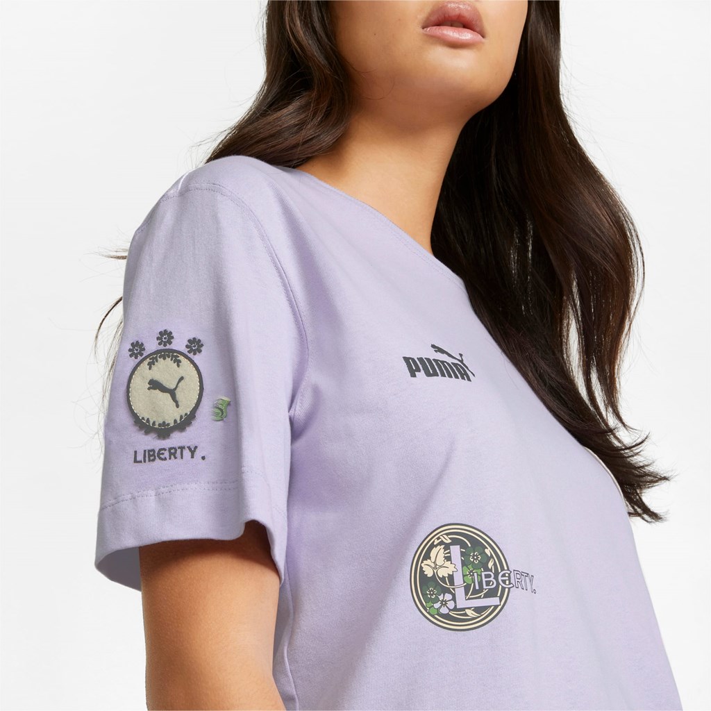 Puma PUMA x LIBERTY Badge Løbe T-shirt Dame Pastel Lilac | 152394XZS