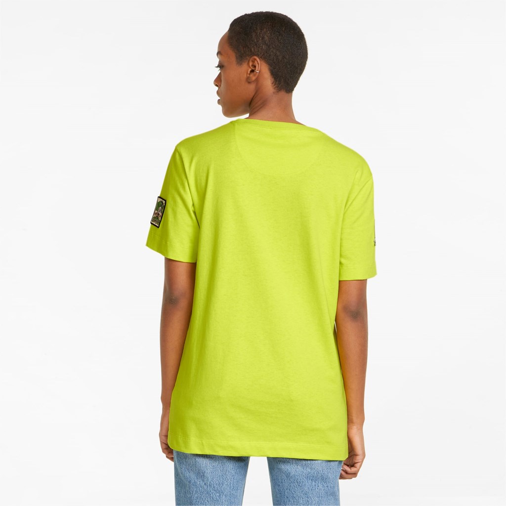 Puma PUMA x LIBERTY Badge Løbe T-shirt Dame Sulphur Spring | 794012YPB