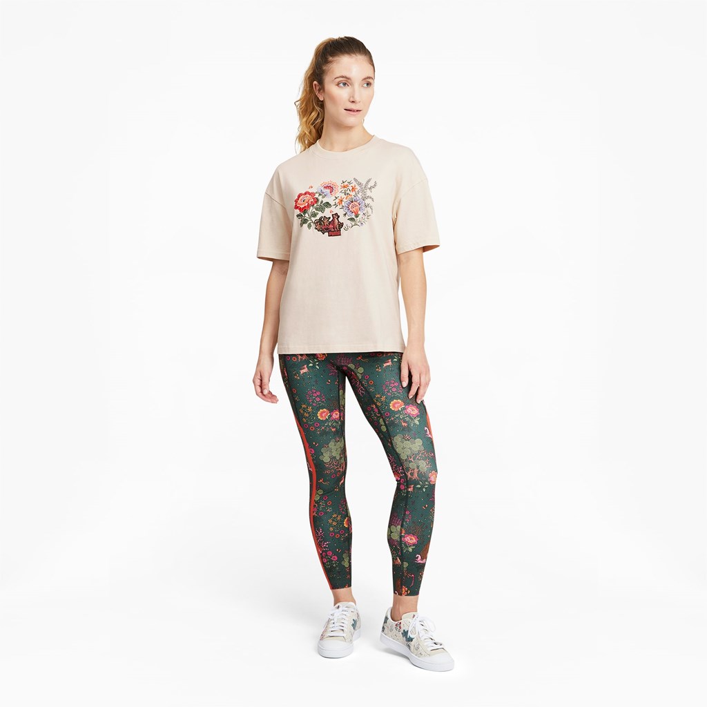 Puma PUMA x LIBERTY Graphic Løbe T-shirt Dame Birch | 769083CAK